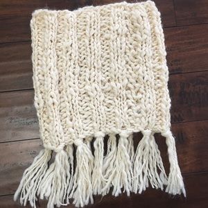 American Eagle Cream Circle Tassel Scarf